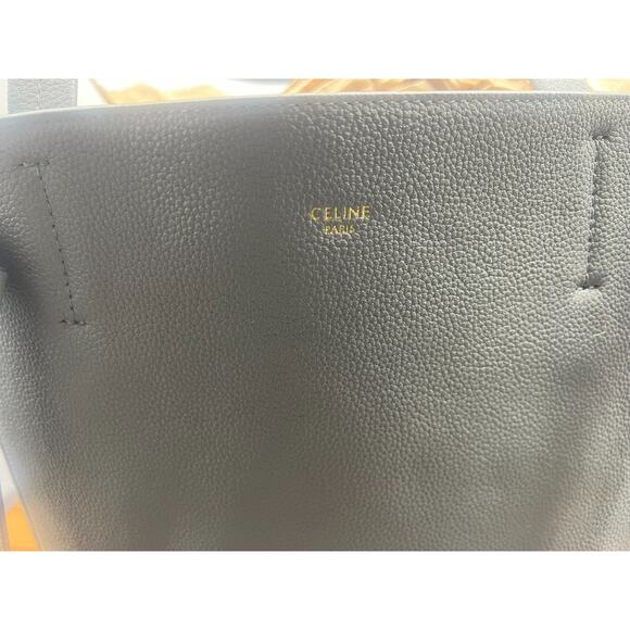 Auth CELINE Cabas Phantom Small With Belt Gray Soft grained calfskin - Picture 13 of 16